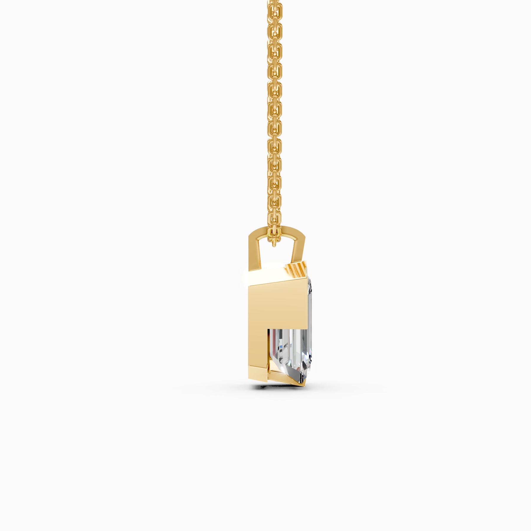 Timeless Emerald Cut Solitaire Diamond Necklace